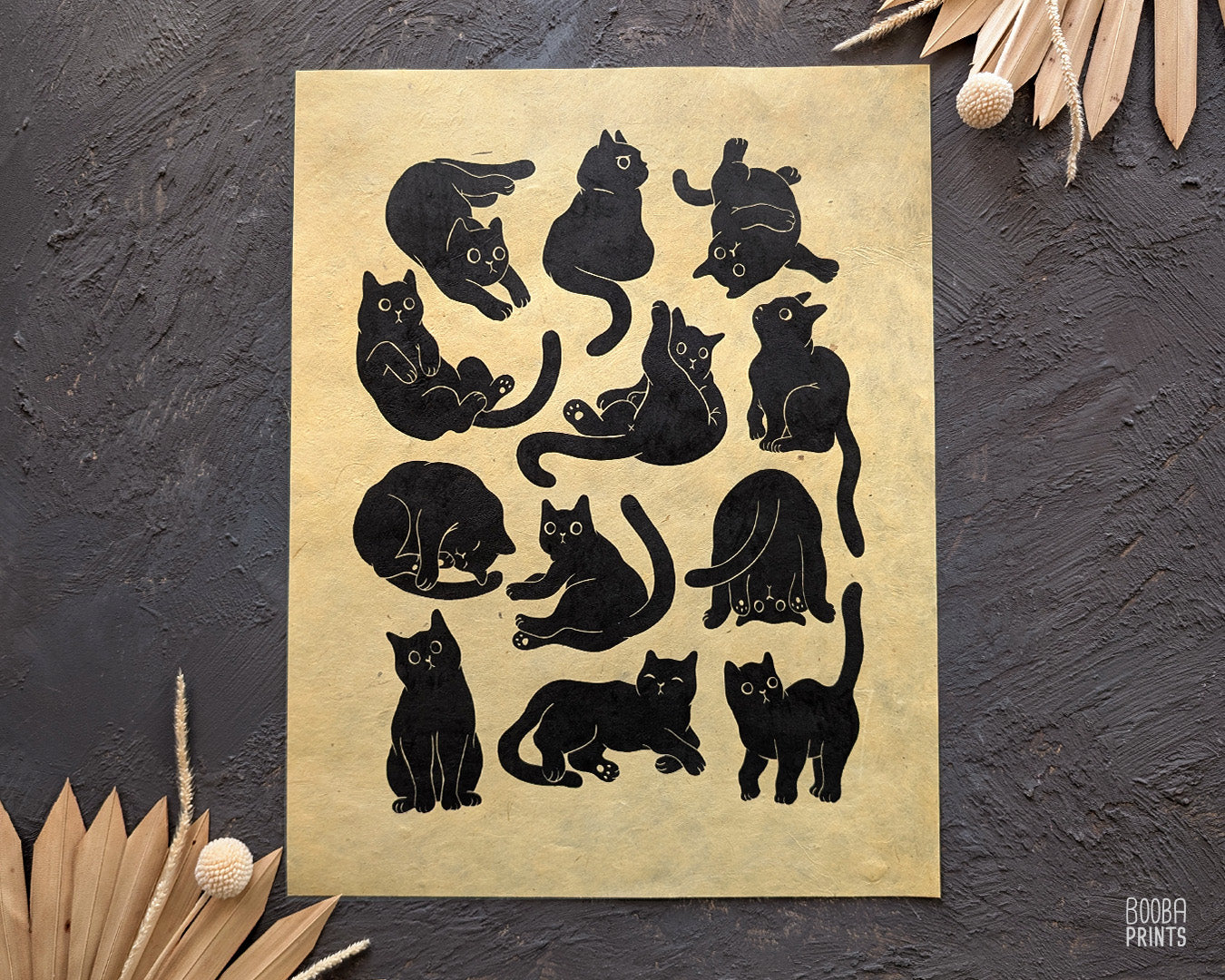 12 Cute Cats Original Print ✷ Cat Lover Print