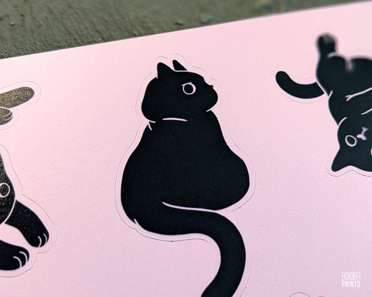 12 Cats Large Vinyl Sticker Sheet ✷ 25% Off