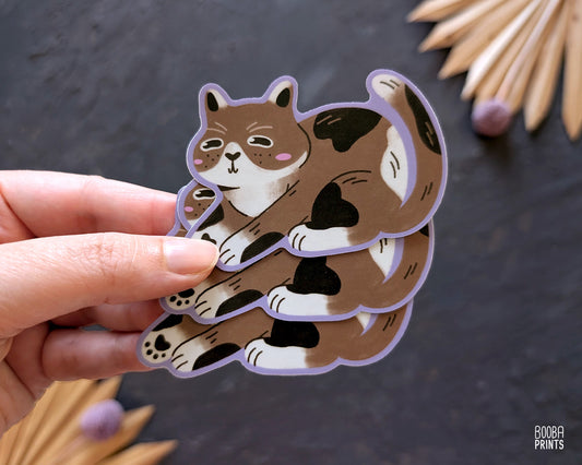 Cute Derpy Cat Sticker ✷ Cute Vinyl Waterproof Sticker for Planners & Gifts