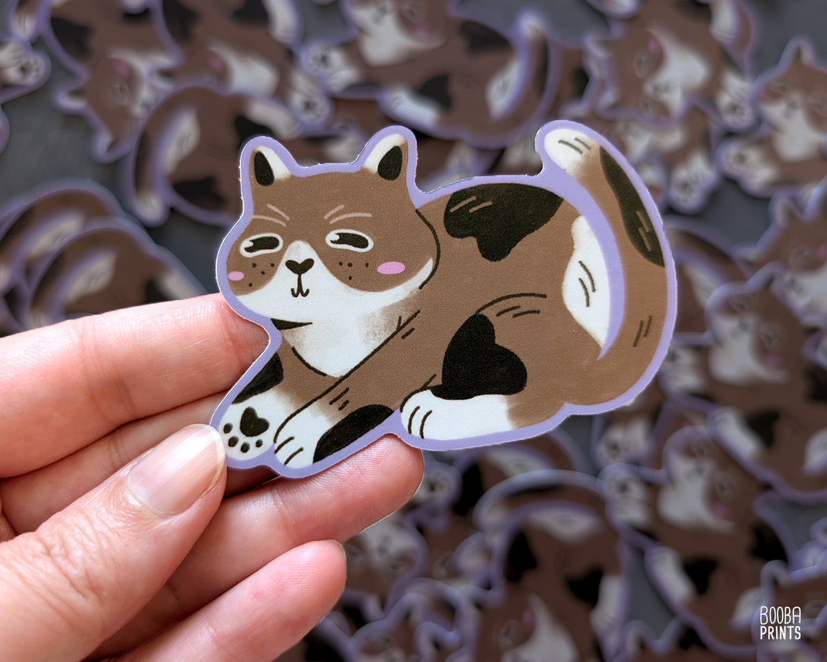 Cute Derpy Cat Sticker ā· Cute Vinyl Waterproof Sticker for Planners & Gifts