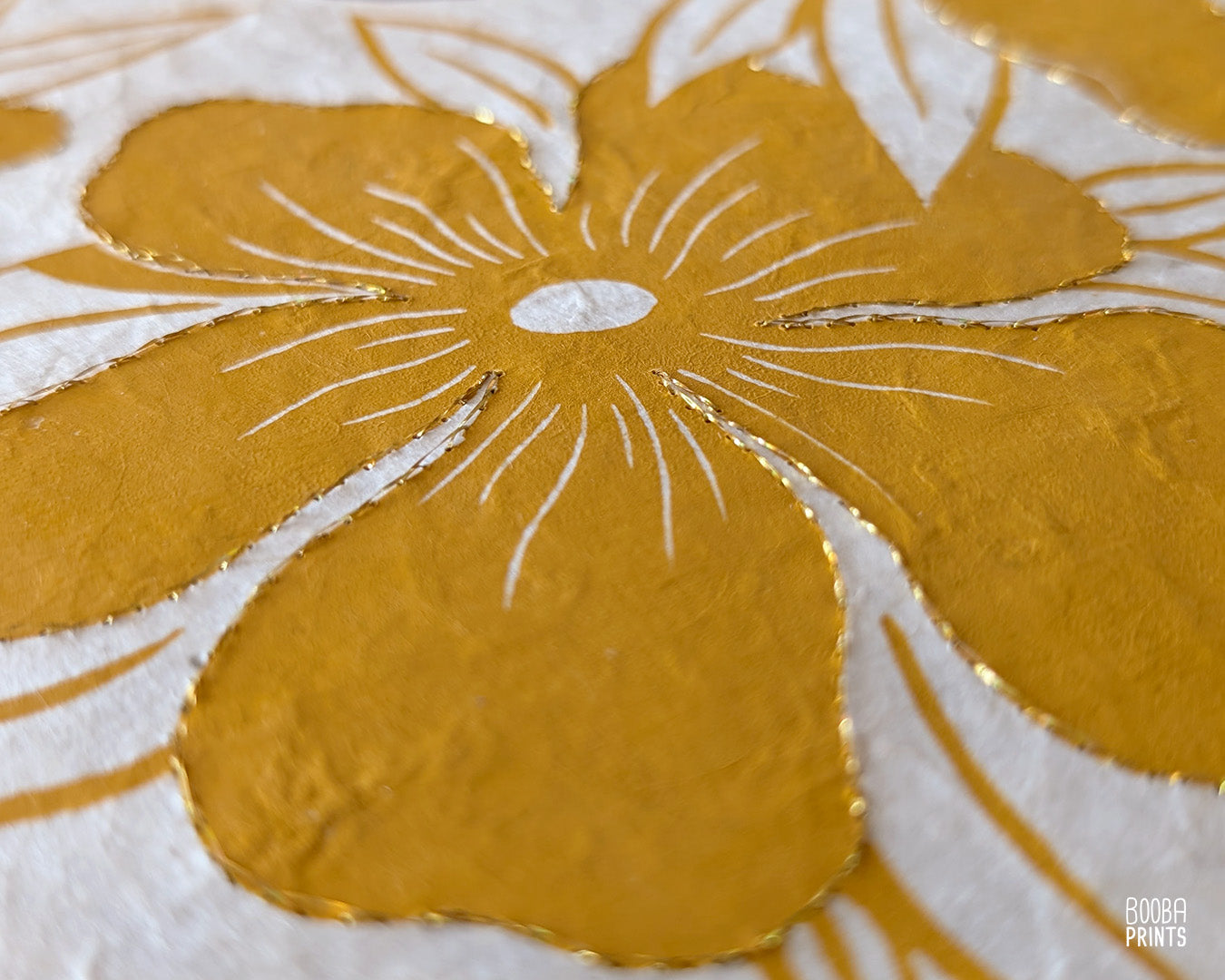 Original hand embroidered and hand printed Lazy Cat print. A unique version of this beloved print. Hand printed with oil based ink in black and yellow, and hand embroidered with a gold thread. Featuring a cute sleepy cat printed in black, and surrounded by yellow flowers. Original art for cat lovers, cat lover gifts, cat artwork for you wall. Art by Booba Prints