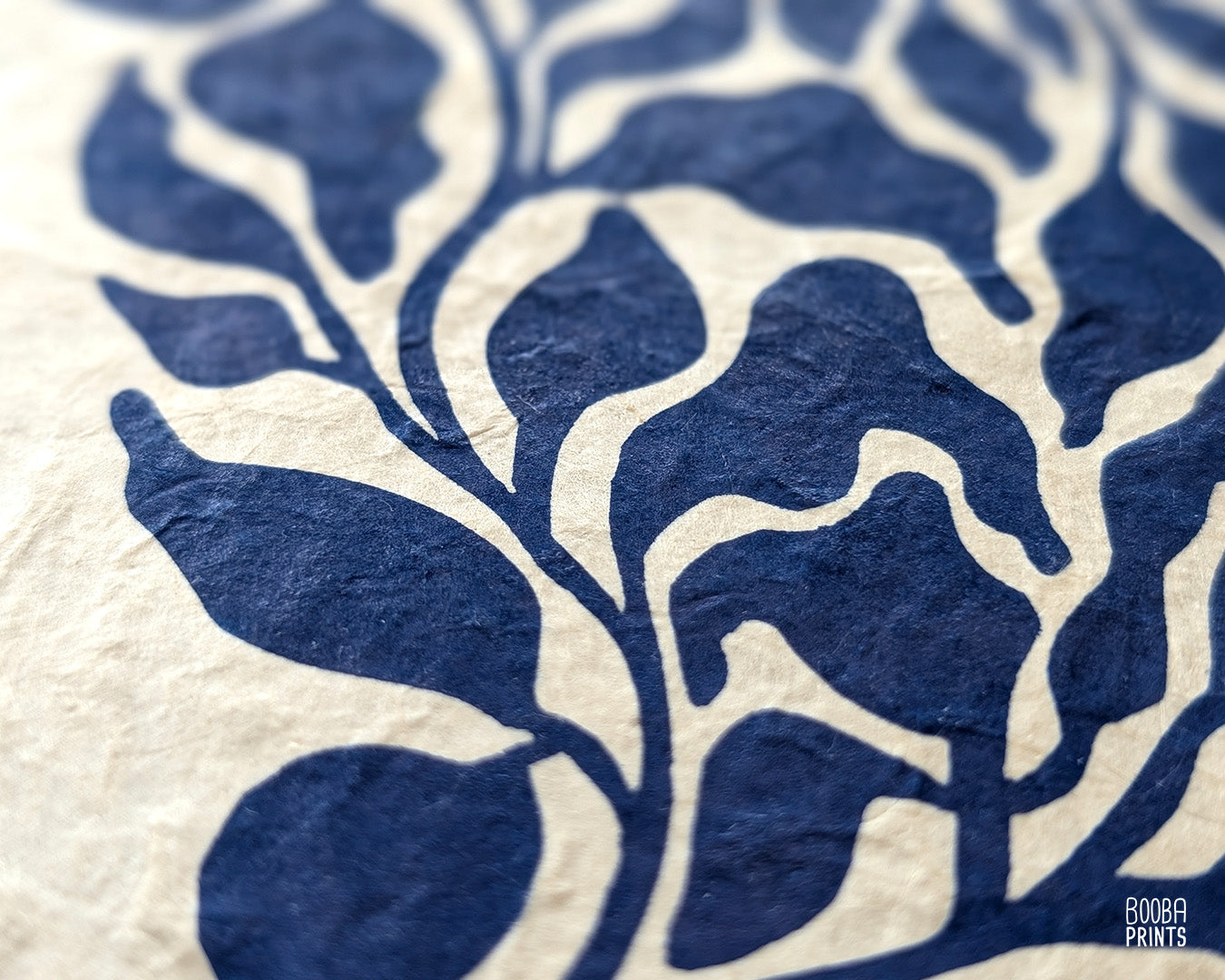 Mini  Blue Plant Linocut Print ✷ Plant Lover Gift