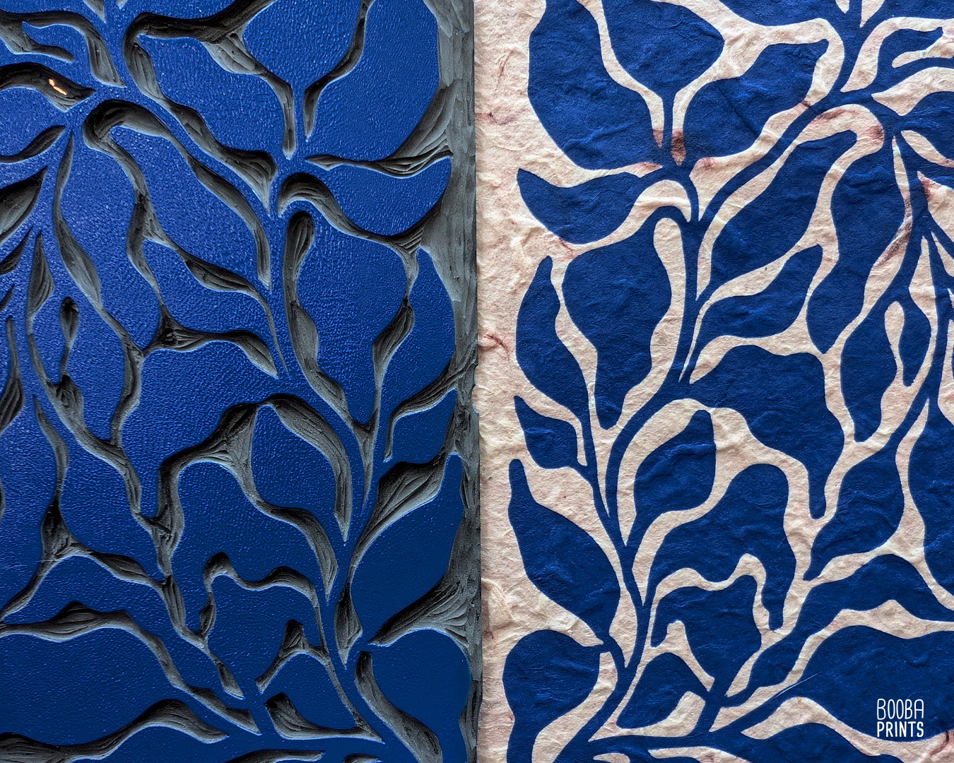 Mini Blue Plant Linocut Print ✷ Plant Lover Gift (Copy)