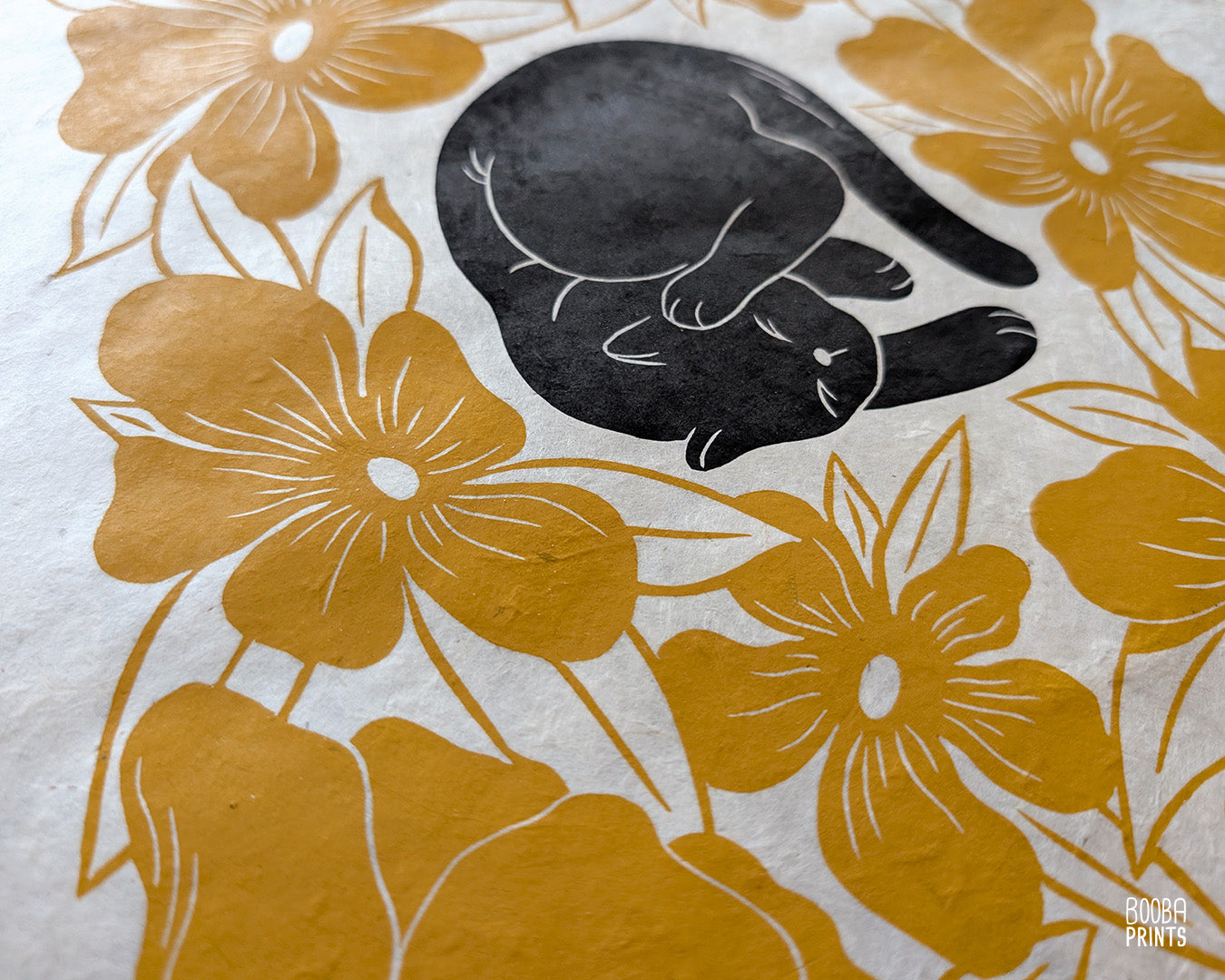 Lazy Black Cat & Yellow Flowers ✷ 20% Off!