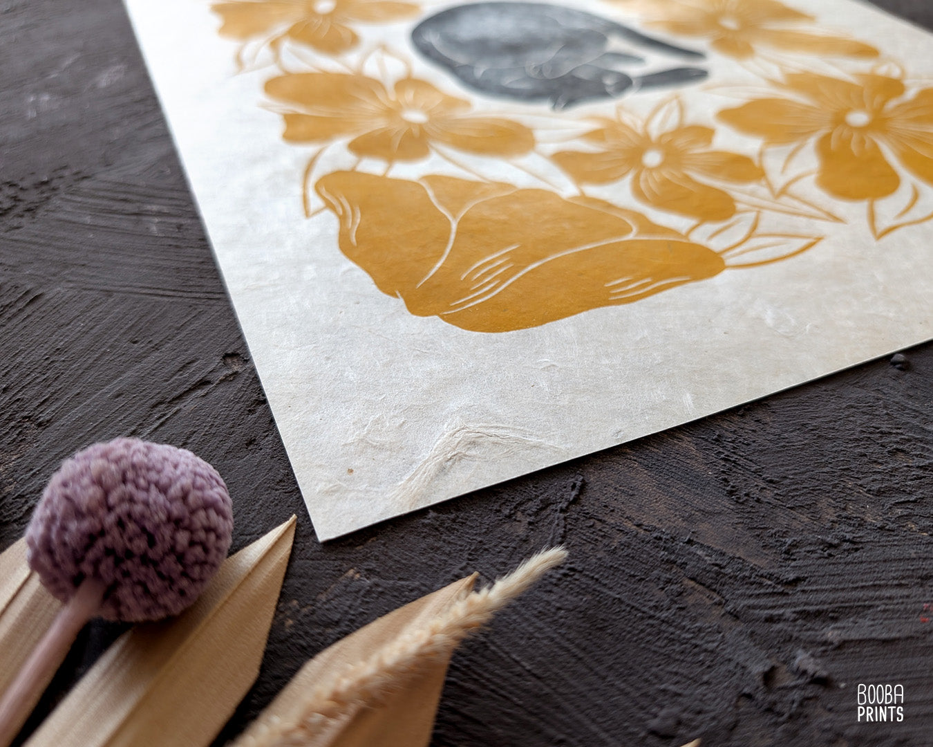 Lazy Black Cat & Yellow Flowers ✷ 20% Off!