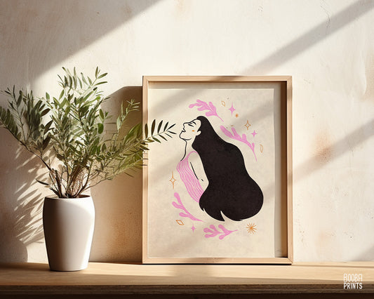 Take A Deep Breath Print Woman & Flowers Print ✷ 65% Off