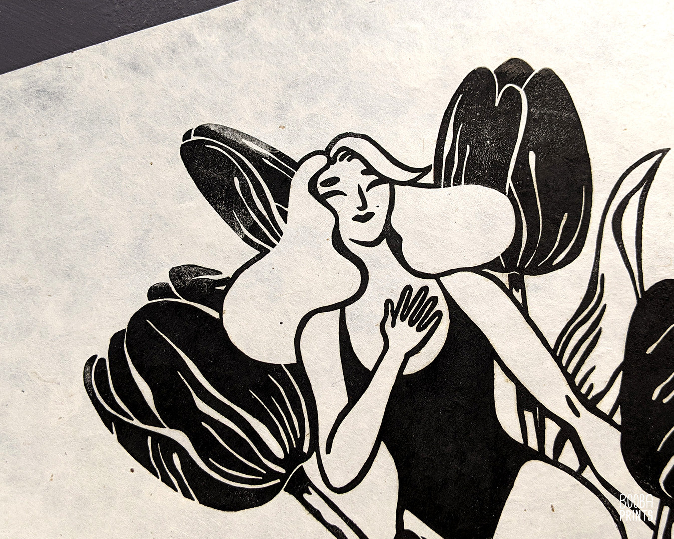 I Declare My Love For You Tulip Linocut Print ✷ 60% Off