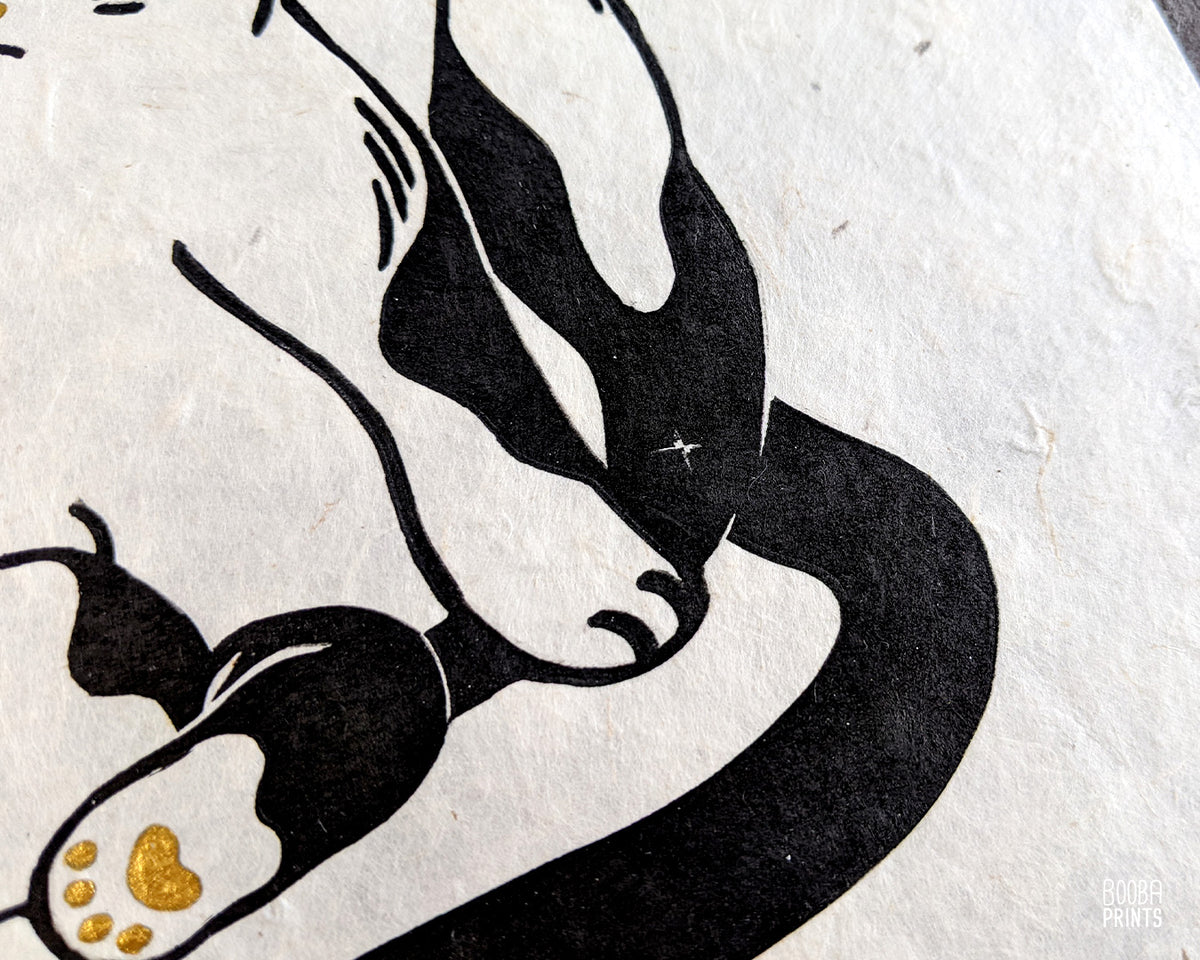 Super Seconds Festival, an online sale of samples of seconds, meaning prints with imperfections from the printing process. This print has minor imperfections so it's 50% off. Art by Booba Prints