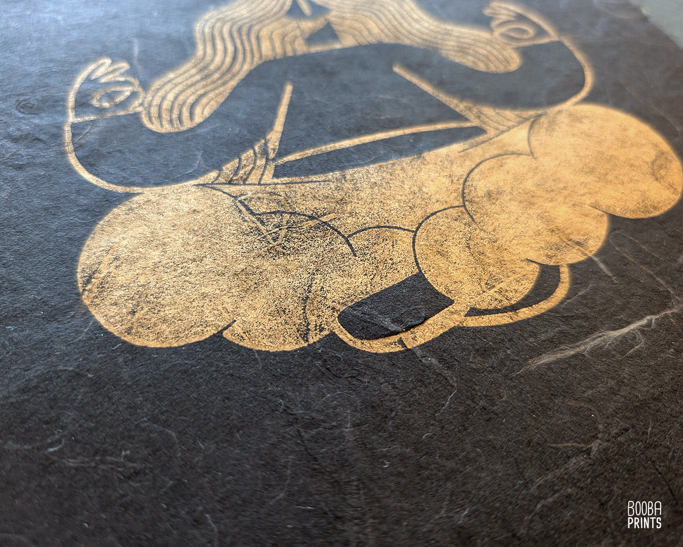 Golden Meditation Linocut Print ✷ 60%-70% Off