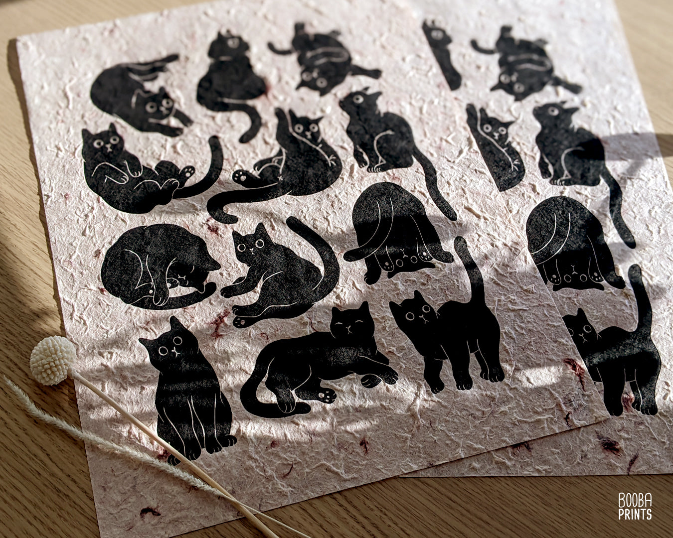 12 Cute Cats Original Print ✷ Cat Lover Print