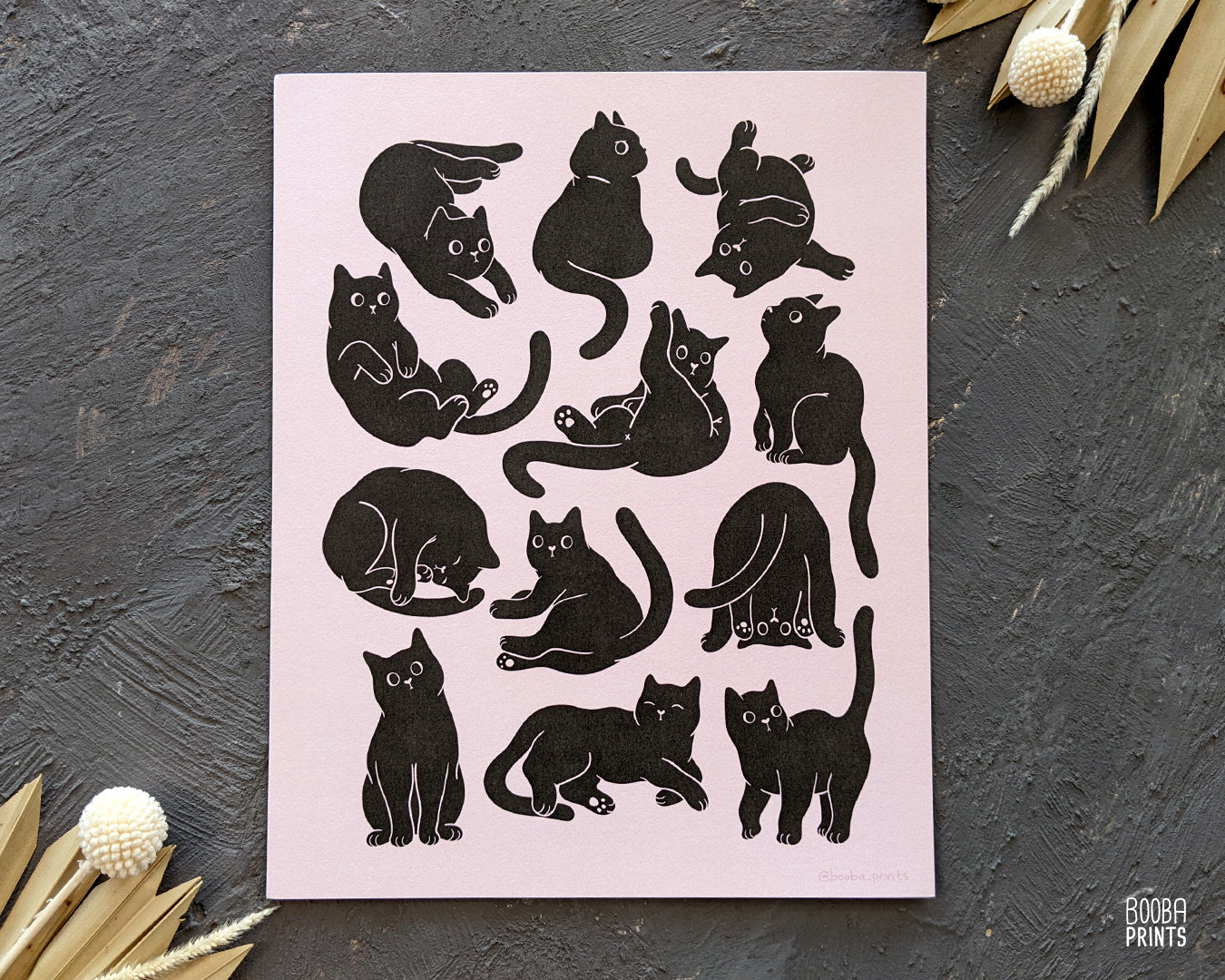 12 Cute Cats Original Print ✷ Cat Lover Print