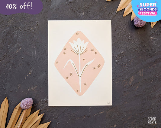 Embroidered Flower Linocut Print ✷40% Off!