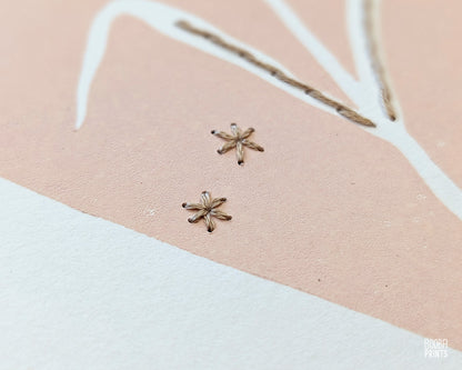 Embroidered Flower Linocut Print ✷40% Off!