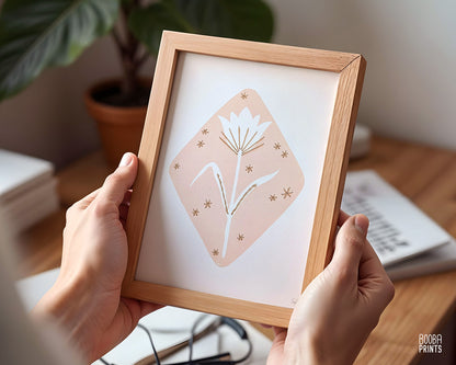 Embroidered Flower Linocut Print ✷40% Off!