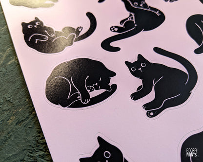 12 Cats Large Sticker Sheet