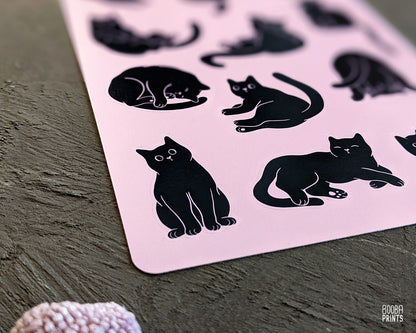 12 Cats Large Sticker Sheet