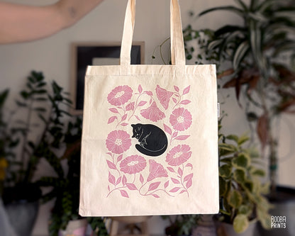 Sleeping Cat Organic Cotton Tote Bag