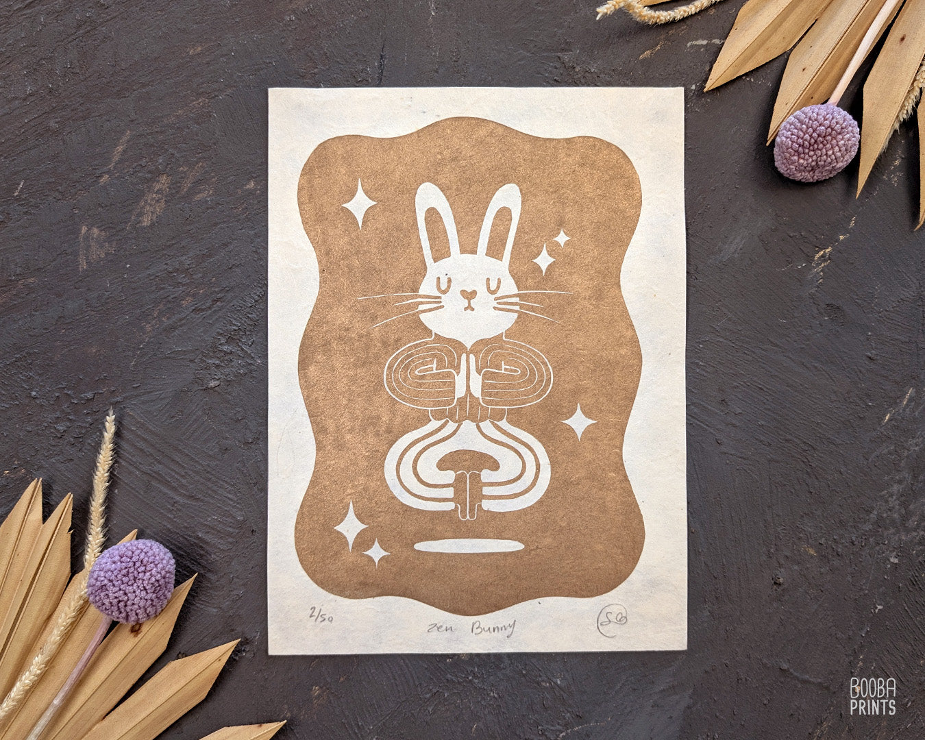 Zen Bunny ✷ Golden Zen Self Care Print