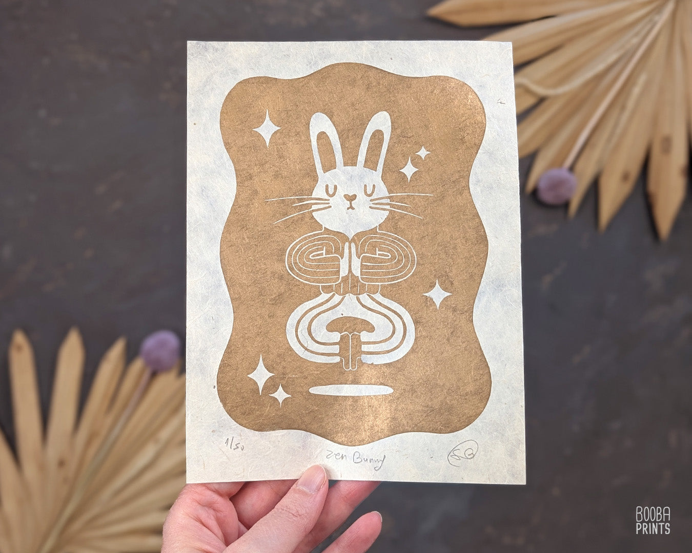 Zen Bunny ✷ Golden Zen Self Care Print