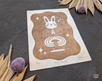 Zen Bunny ✷ Golden Zen Self Care Print