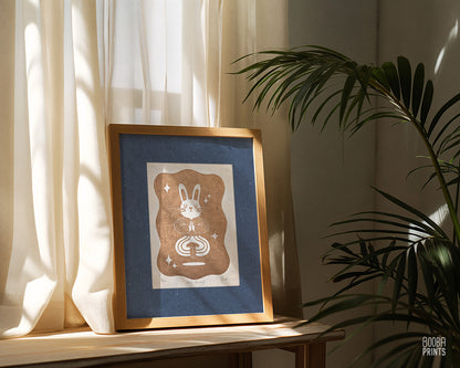 Zen Bunny ✷ Golden Zen Self Care Print