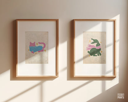 Cozy Animals Series ✷ Linocut Print Set