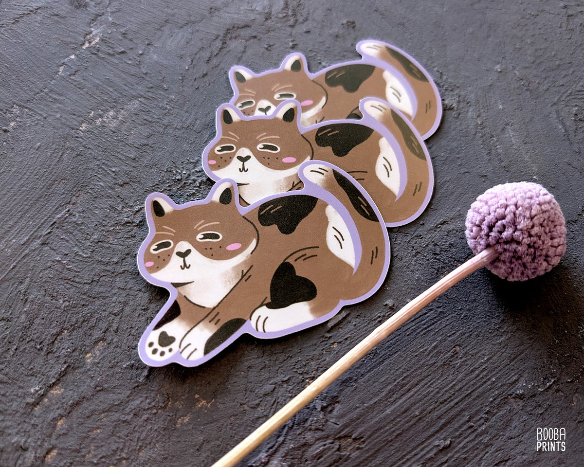 Cute Derpy Cat Sticker ✷ Cute Vinyl Waterproof Sticker for Planners & Gifts