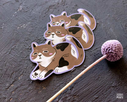 Cute Derpy Cat Sticker ✷ Cute Vinyl Waterproof Sticker for Planners & Gifts
