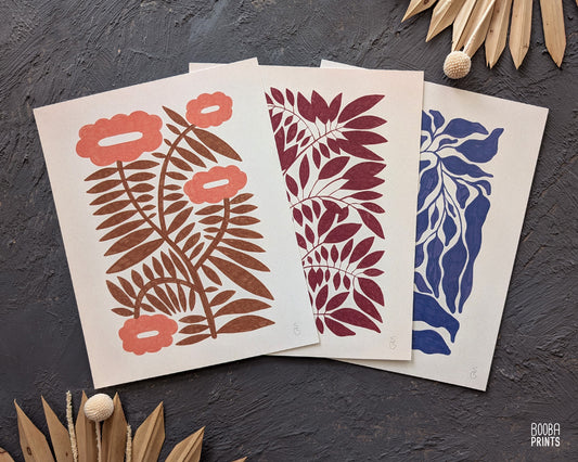 Minimalist Flowers Art Prints Set of 3 ✷ 35%-50% Off!