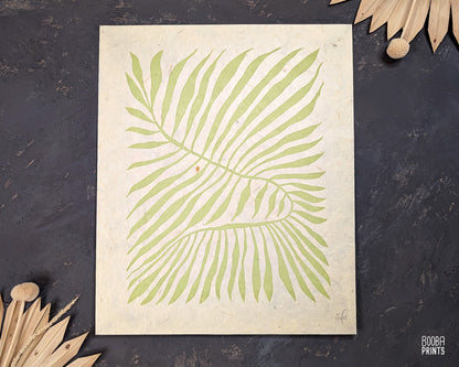 Minimalist Green Plant Linocut Print ✷ 60% Off