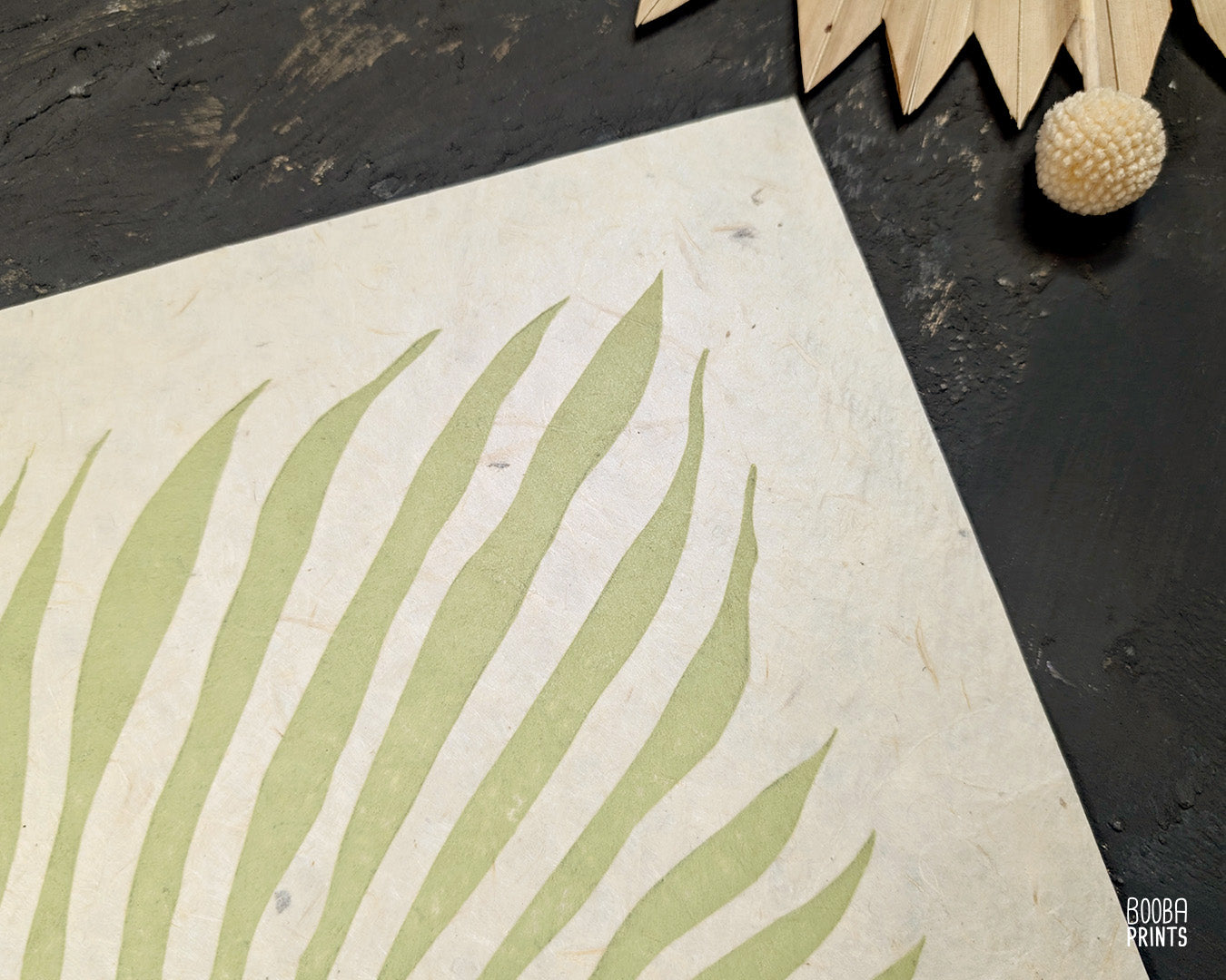 Minimalist Green Plant Linocut Print ✷ 60% Off