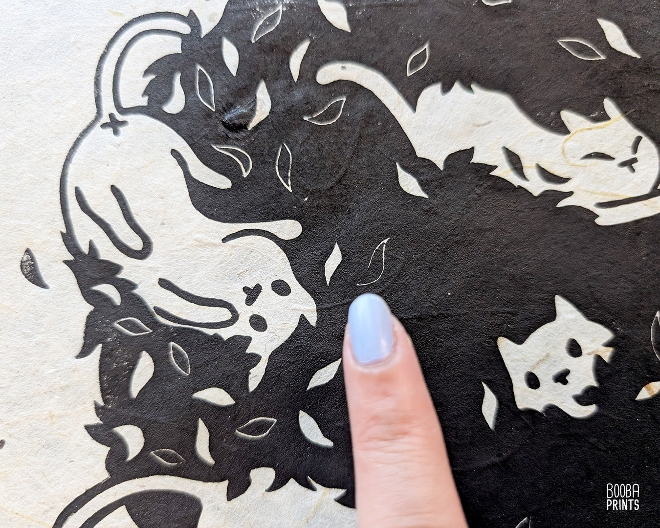 Cats In A Bush Linocut Print ✷ 60% Off!