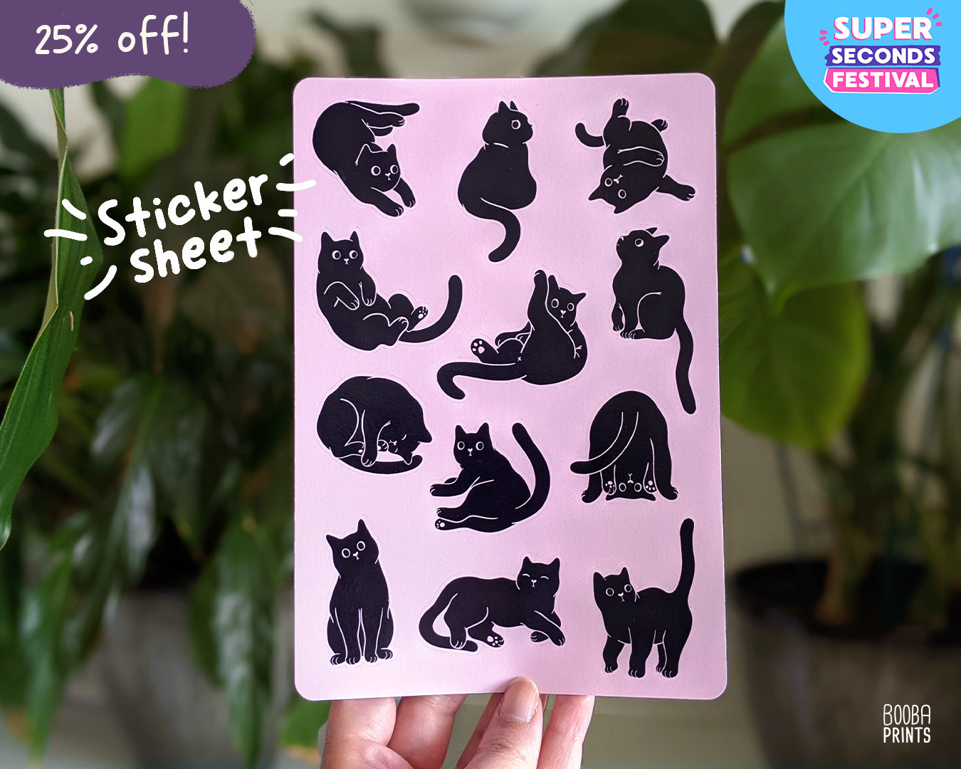 12 Cats Large Vinyl Sticker Sheet ✷ 25% Off