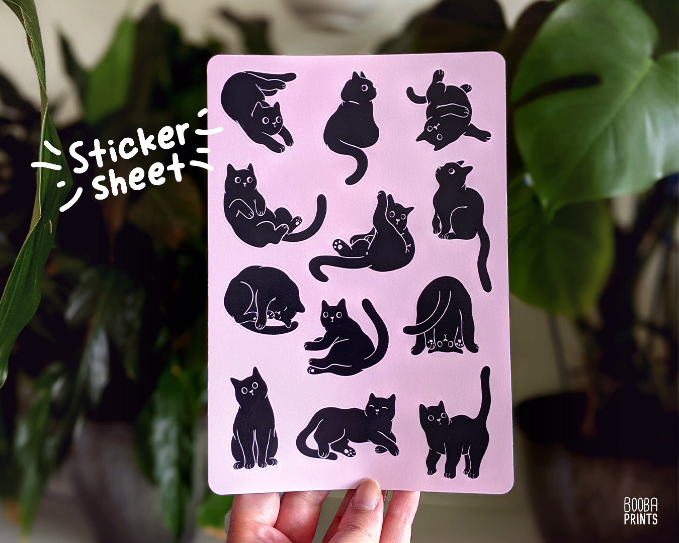 Large Vinyl 12 Cats Sticker Sheet ✷ Cat Lover Gift