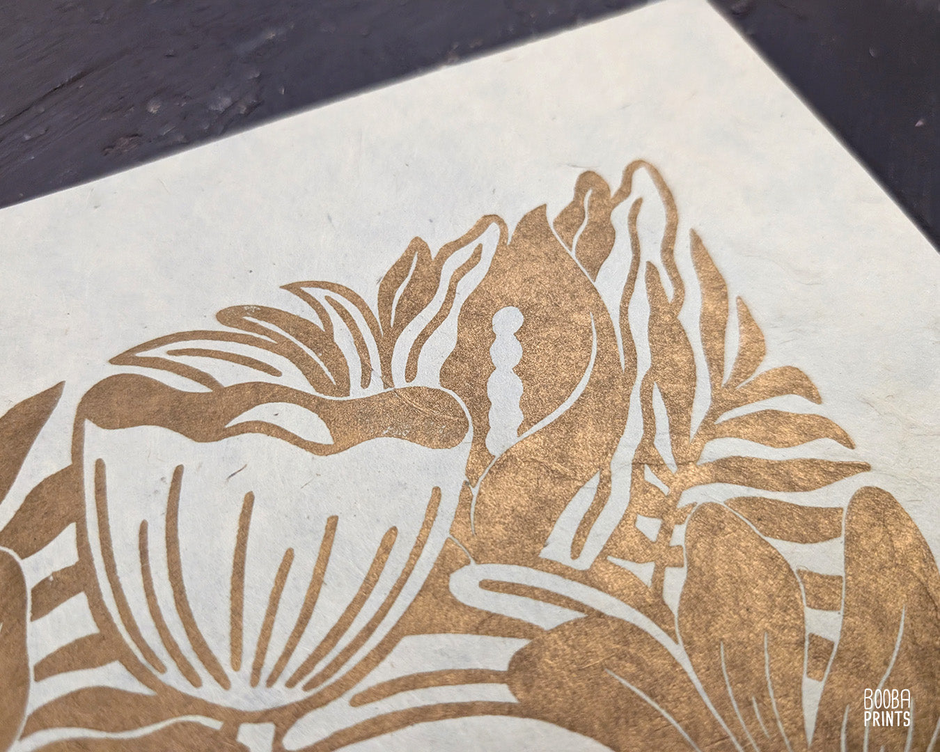 Flower Heart Original Floral Linocut Print ✷ 40% Off