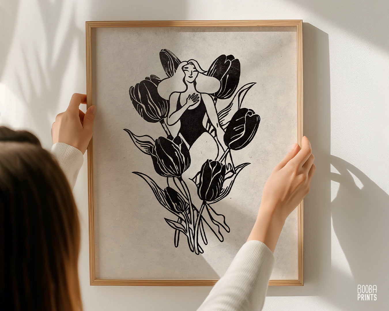 I Declare My Love For You Tulip Linocut Print