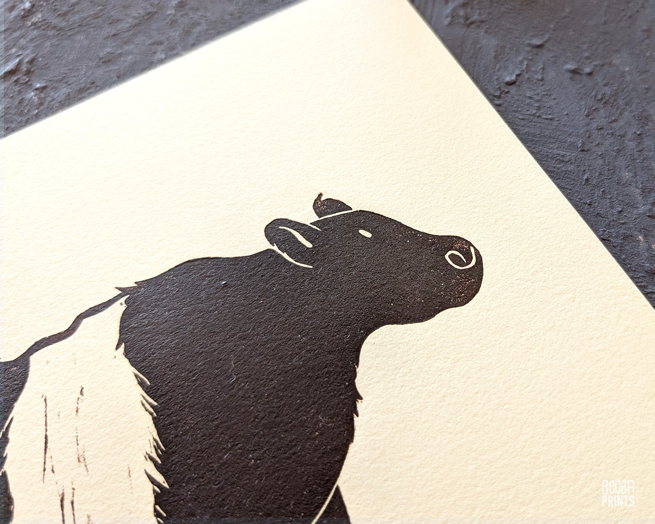 Belted Fluffy Cow Linocut Print ✷ 60% Off!