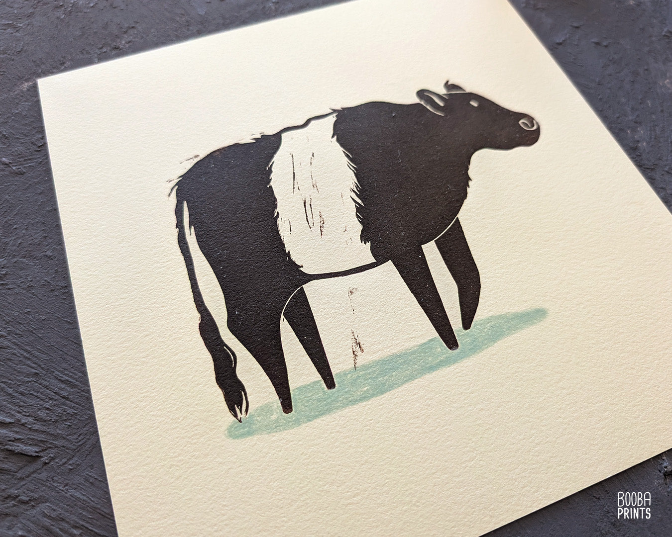 Belted Fluffy Cow Linocut Print ✷ 60% Off!