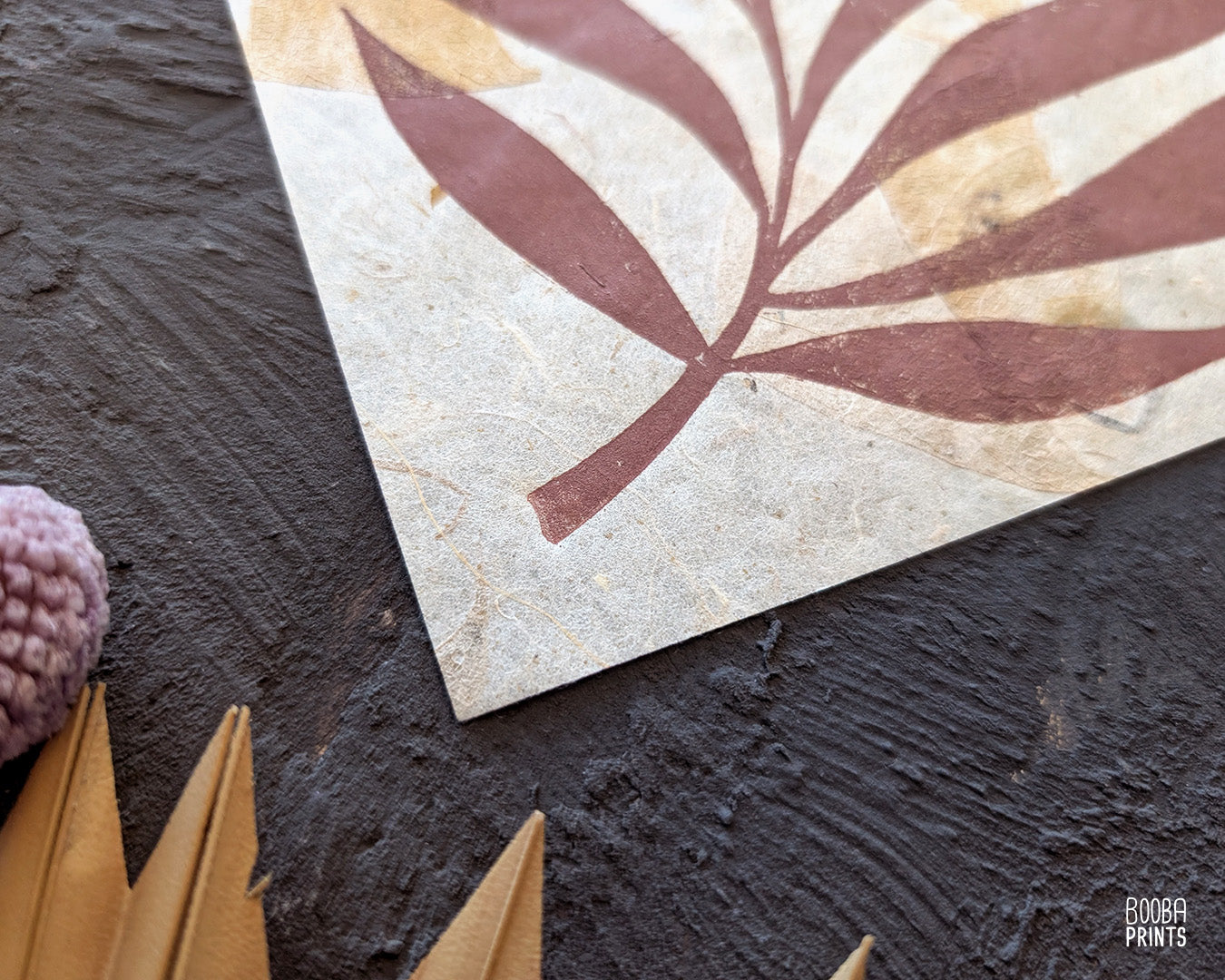 Minimalist Cozy Plant Linocut Print Dusty Pink ✷ 50% Off