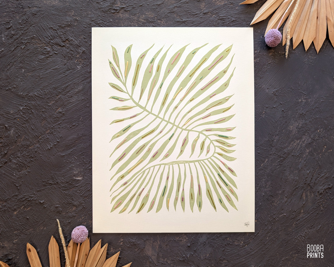 Minimalist Green Plant Embroidered ✷ 55% Off