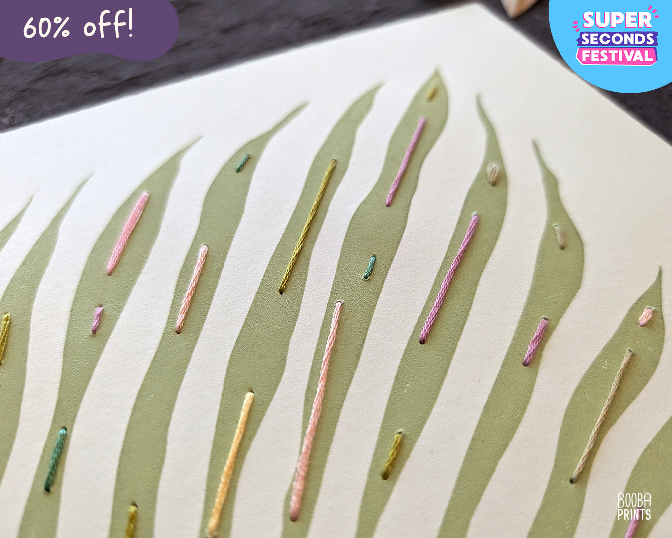 Minimalist Green Plant Embroidered ✷ 55% Off
