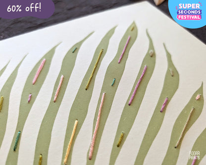 Minimalist Green Plant Embroidered ✷ 55% Off