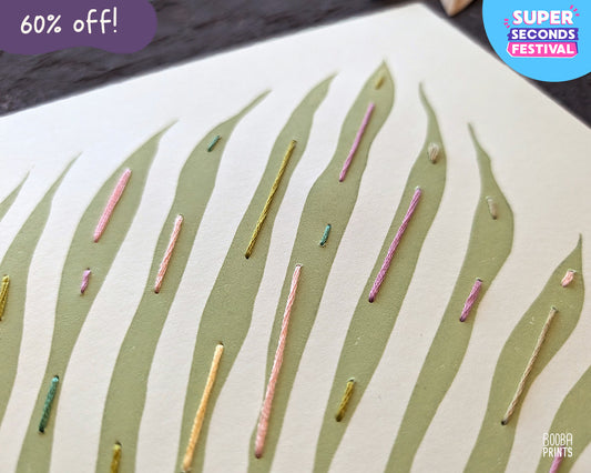 Minimalist Green Plant Embroidered ✷ 55% Off