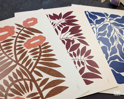 Minimalist Flowers Art Prints Set of 3 ✷ 35%-50% Off!