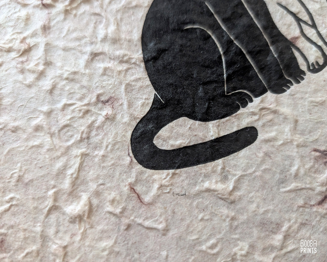 Snuggly Cats & Silver Heart Linocut Print ✷ 35% Off!