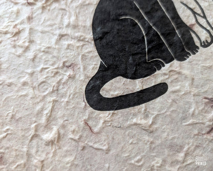 Snuggly Cats & Silver Heart Linocut Print ✷ 35% Off!