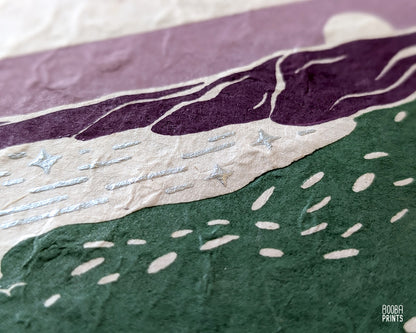 The Jordan River Mixed Media Linocut Print ✷ LIMITED EDITION Print