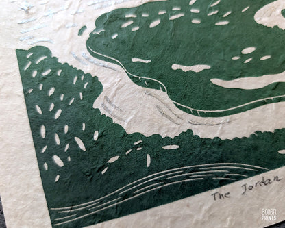 The Jordan River Mixed Media Linocut Print ✷ LIMITED EDITION Print