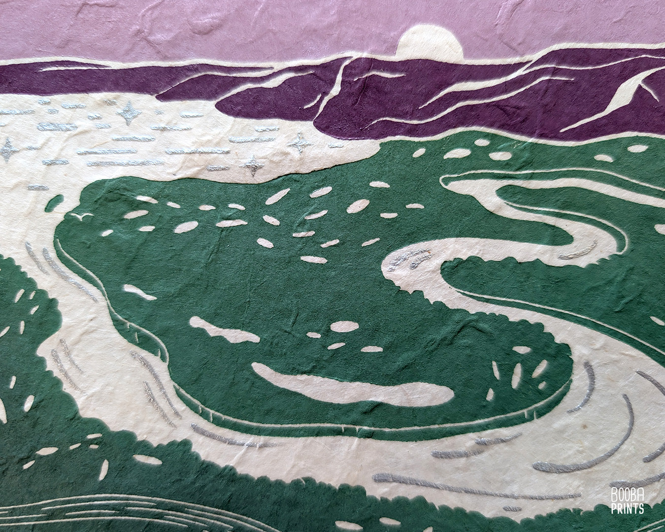 The Jordan River Mixed Media Linocut Print ✷ LIMITED EDITION Print