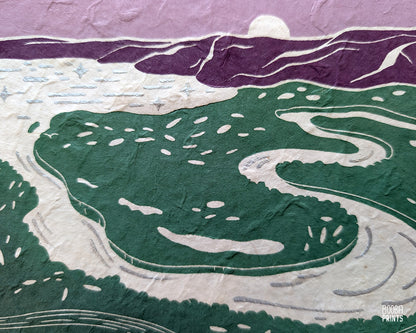 The Jordan River Mixed Media Linocut Print ✷ LIMITED EDITION Print